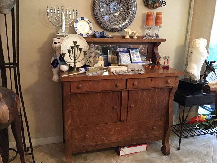 Antique Cabinet, mirrored back