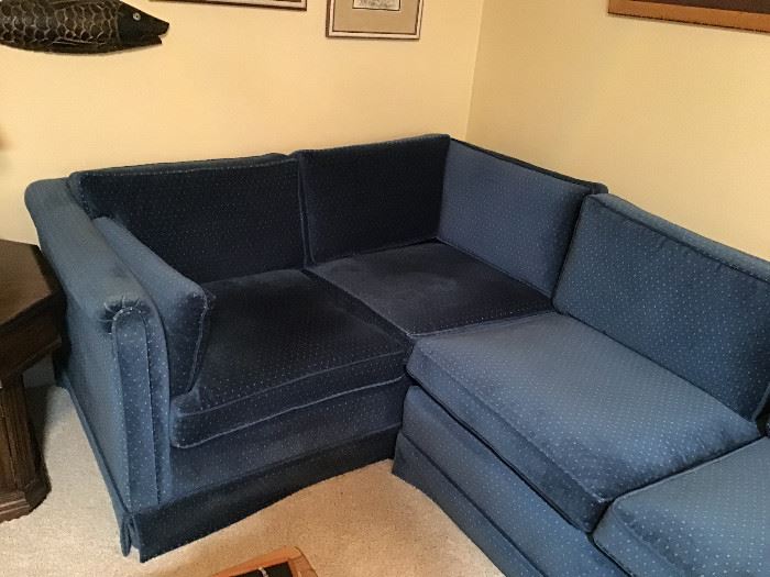 Large Sectional, Dark Blue, 3 pieces