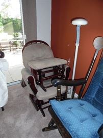 Nursing Chair, Rocker, with Foot Stool