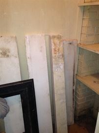 These are parts of a marble mantel of Col. Herndon's home; he donated the land for the YMCA in Tyler.