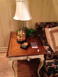 One of two matching Provincial end tables