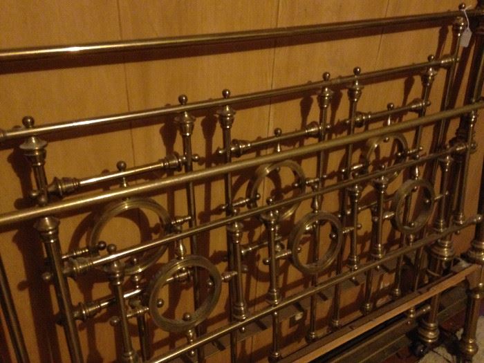 Antique solid brass full bed