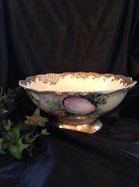An additional hand painted Victorian bowl