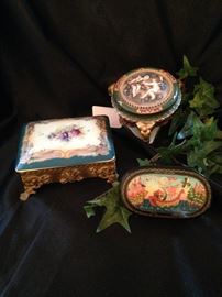Some of the many hand painted boxes