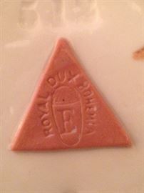  This genuine factory-applied raised pink triangle, regardless of age, is "Royal Dux Bohemia.