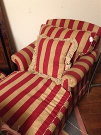 Custom upholstered chaise & pillow
