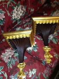 Black and gold wall sconces