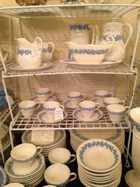 Large selections of embossed  Wedgwood "Queen's Ware" 