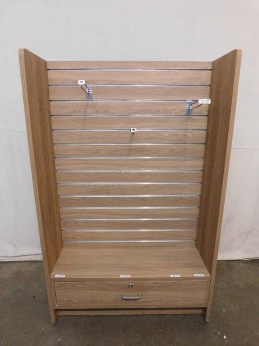 2 Sided Wood Display Cabinet on Casters