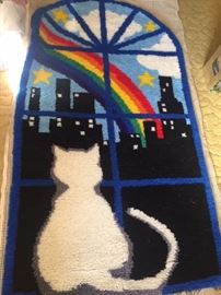 Hand-hooked rug/wall hanging