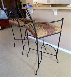 Unusual metal bar stools.