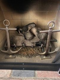 Brass anchor andirons!