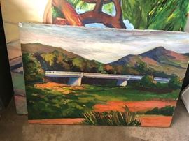 Tressels surf spot painting by Drew Bandish in the 1970’s. Local Artist 