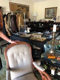 Costume jewelry, Loads of leatherware including a mens full leather suit - Bell Bottom Custom made 1970's - Also vintage art roach clips... 