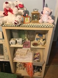 Wooden shelf with door (needs repair) Stuffed animals