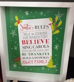 Santa's Rules Wall Hannging