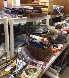 Assorted Tools, Vintage Chevrolet Hub Caps 1968, Assorted Games