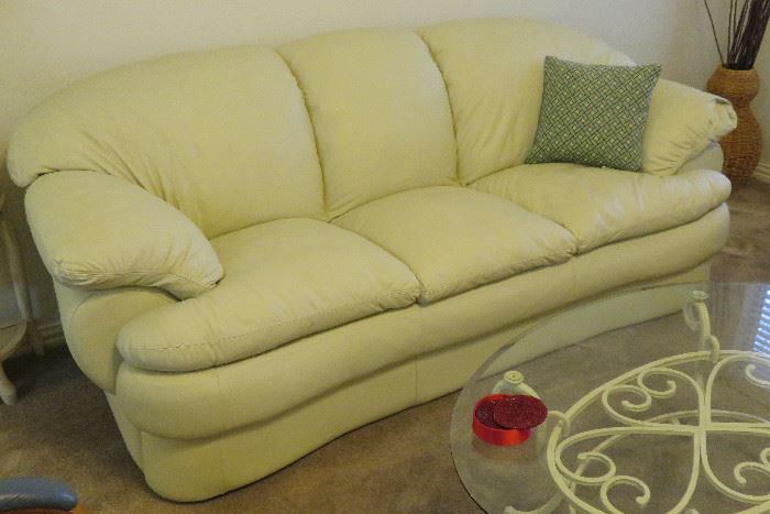 Leather sofa - NOT this yellow - more ivory white