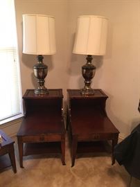 Matching Two Tier Side Tables and Lamps