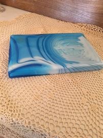 Blue swirl marble piece