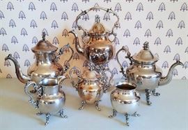 Six Piece English Silverplated Coffee Service made by the Birmingham Silver Company, which was founded in 1957.