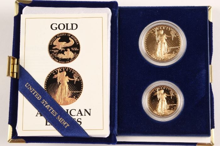1987 American Eagle $50 (1oz) Gold Proof Coin And $20 (1/2oz)