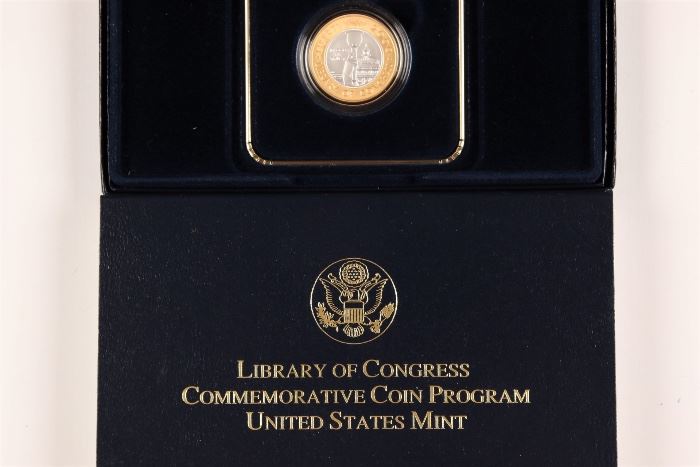 U.S. Mint 2000 Gold And Platinum Uncirculated Library Of Congress Bi Centennial Commemorative $10 Coin