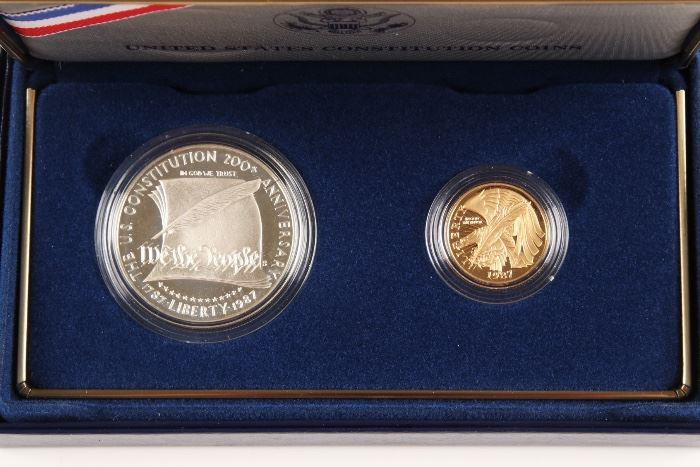 1988 U.S. Mint Olympic 2 Coin Proof Sets With $5 Gold Piece And Silver Dollar