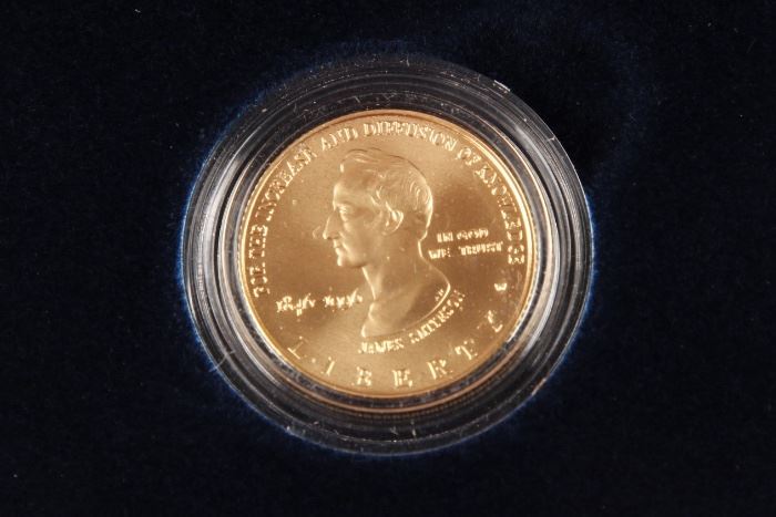 1996 U.S. Mint Uncirculated $5 Gold Smithsonian Institution 150th Anniversary Commemorative Coin