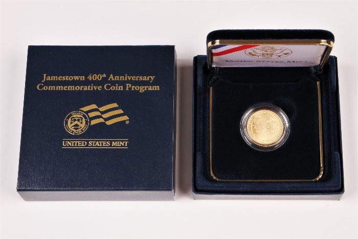 U.S. Mint Gold Uncirculated $5 Jamestown 400th Anniversary Commemorative Coin