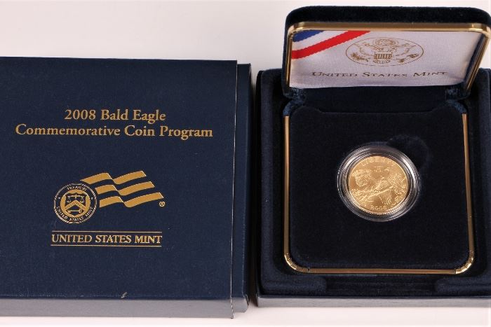 2008 U.S. Mint Gold Proof $5 Coin Bald Eagle Commemorative Coin