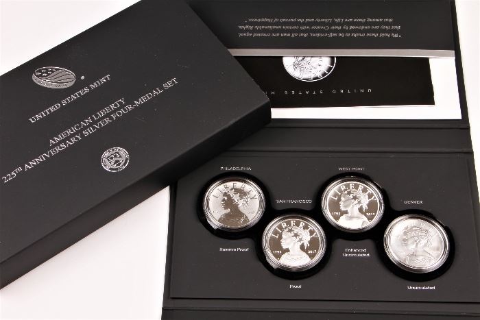 2017 American Liberty 225th Silver Anniversary Set Four Medal Set