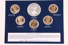 2014 U.S. Mint Dollar Six Coin Set With Silver Eagle