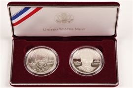 1998 U.S. Mint Silver Proof And Uncirculated 2 Coin Robert F. Kennedy Memorial Commemorative 