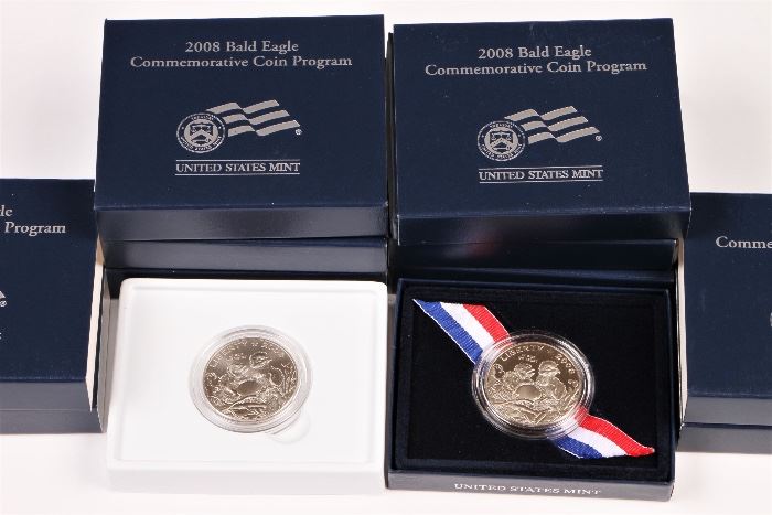 Ten U.S. Mint Clad Half Dollar Bald Eagle Commemorative Coins (Proof & Uncirculated)