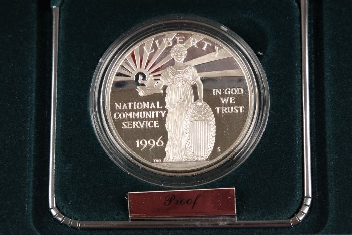 1996 U.S. Mint Proof Silver Dollars National Community Service Commemorative Coins