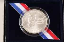 1996 U.S. Mint Uncirculated $1 Silver Smithsonian Institution 150th Anniversary Commemorative Coin