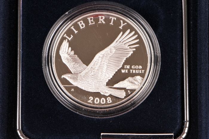 2008 U.S. Mint Silver Proof $1 Coin Bald Eagle Commemorative Coin