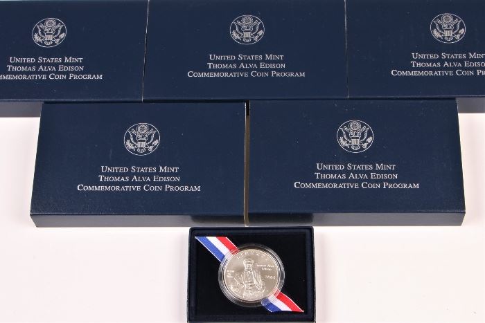 US Silver Uncirculated $1 Thomas Alva Edison Commemorative Coin