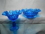 blue depression glass