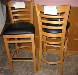 Maple with black leather stools                                               
         BUY IT NOW $ 85.00 EACH,  THERE ARE 2 