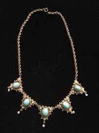 Turquoise and Pearl necklace