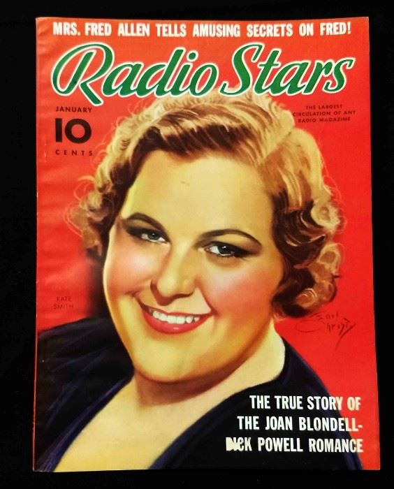 Vintage "Radio Stars" Magazine with Cover Art by Earl Christy- January 1937