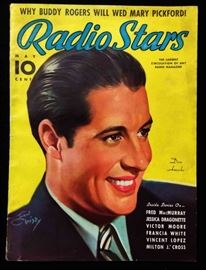 Vintage "Radio Stars" Magazine with Cover Art by Earl Christy- May 1937