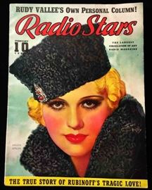 Vintage "Radio Stars" Magazine with Cover Art by Earl Christy- February 1938