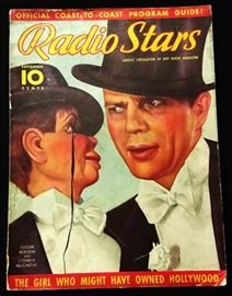 Vintage "Radio Stars" Magazine with Cover Art by Earl Christy- September 1937