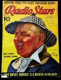 Vintage "Radio Stars" Magazine with Cover Art by Earl Christy- October 1937