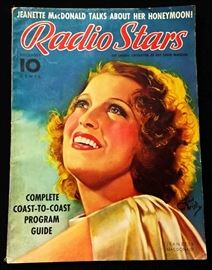 Vintage "Radio Stars" Magazine with Cover Art by Earl Christy- December 1937