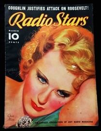 Vintage "Radio Stars" Magazine with Cover Art by Earl Christy- March 1936