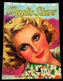 Vintage "Radio Stars" Magazine with Cover Art by Earl Christy-April 1936